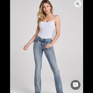 Venus Fame Blue Denim Skinny Jeans Women's W/ Jewel Button Size 6  28W 29L